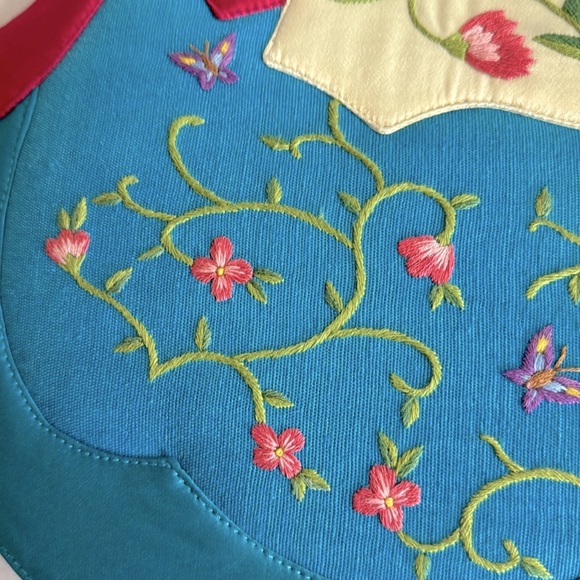 Vtg Dolce Vita- Gorgeous handmade silk embroidered bag with snap closure - Picture 5 of 13